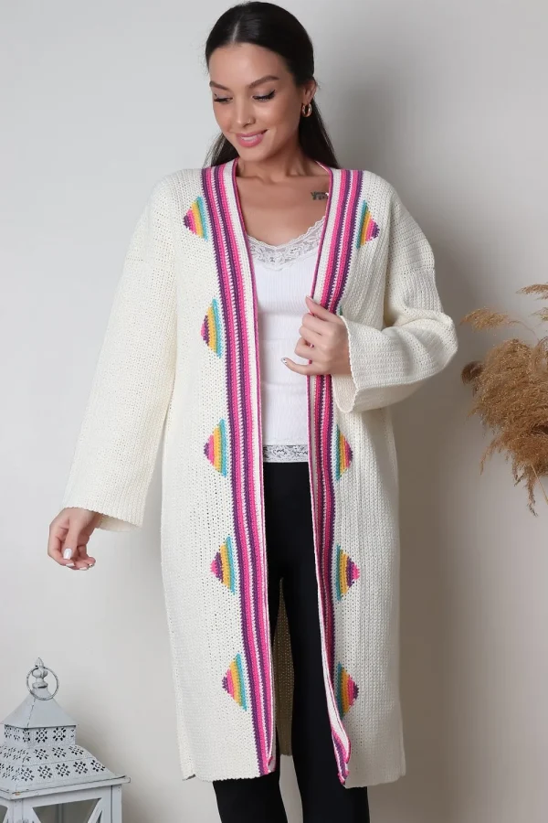 Krem cotton hırka